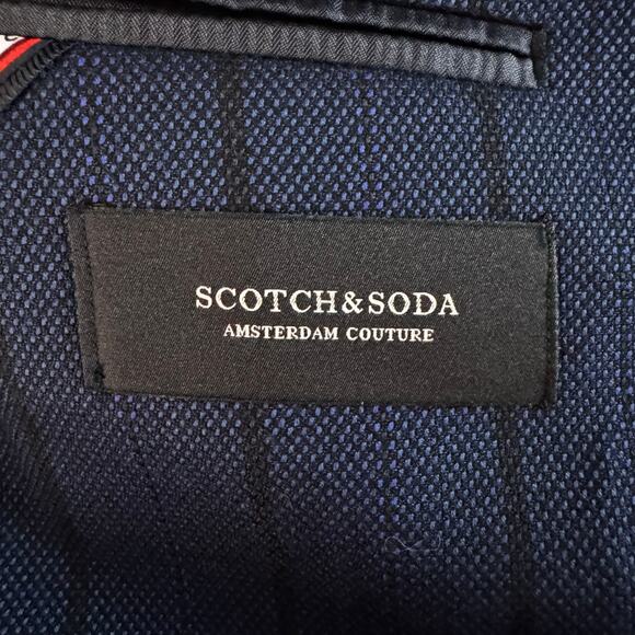 SCOTCH & SODA Blazer Medium Classic Structured Single Breasted Yarn Dyed Stretch - Picture 14 of 16